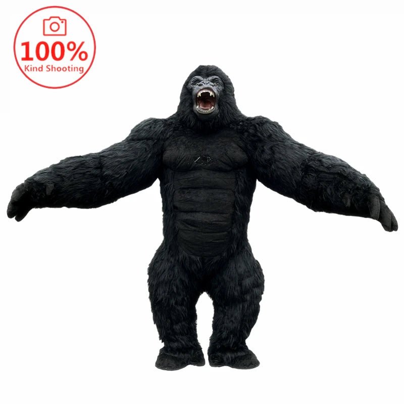 Gorilla Inflatable Costume Mascot: Adult Plush Furry Animal Halloween & Carnival Dress - Homebound Essentials