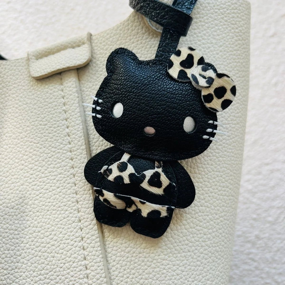 Handmade Leather Hello Kitty Sheep Pendant - Homebound Essentials
