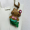 Handmade Leather Hello Kitty Sheep Pendant - Homebound Essentials