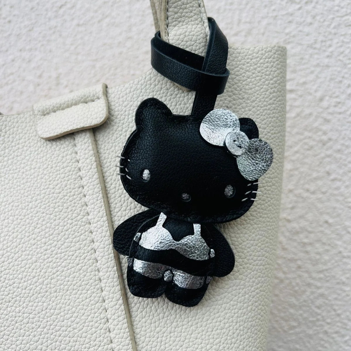Handmade Leather Hello Kitty Sheep Pendant - Homebound Essentials