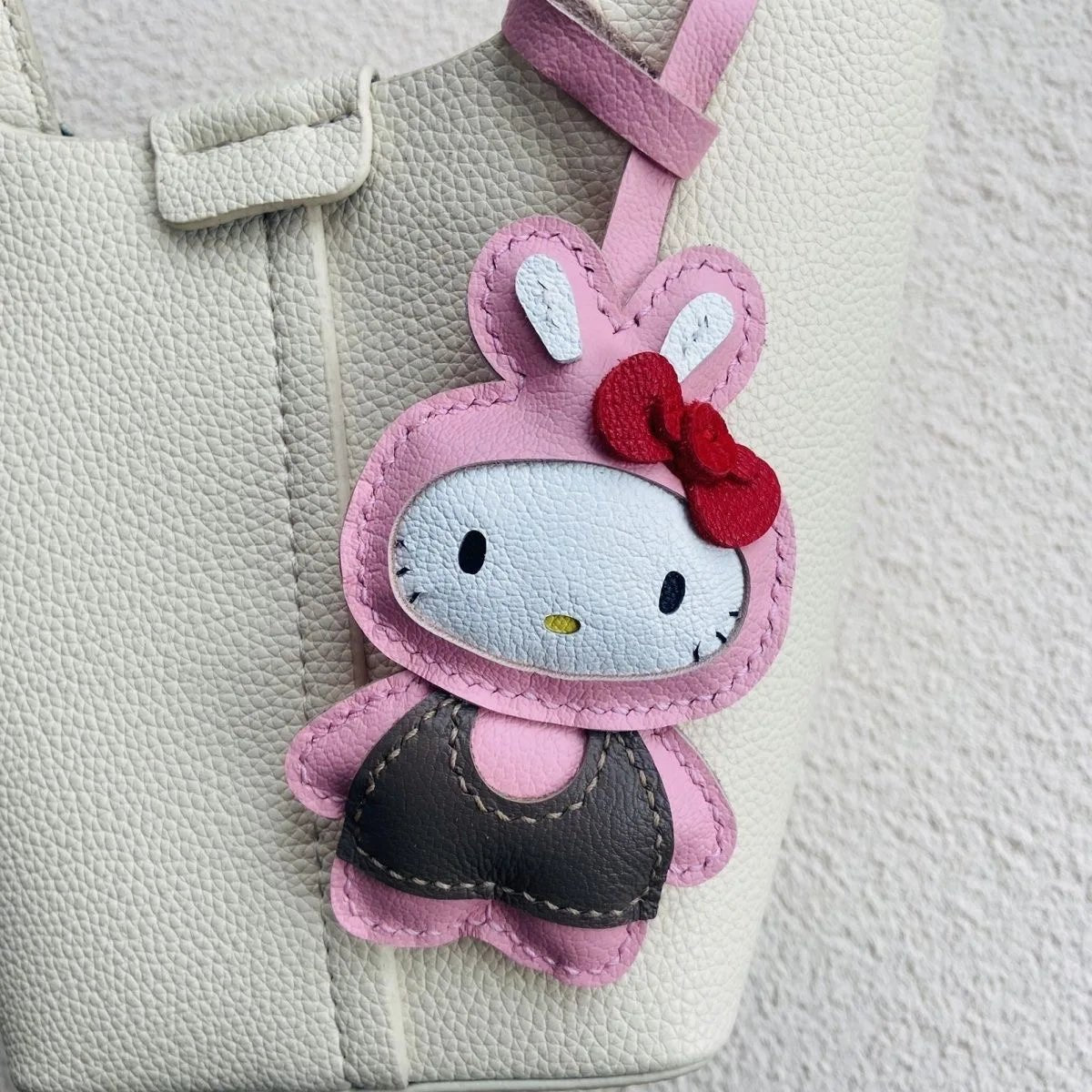 Handmade Leather Hello Kitty Sheep Pendant - Homebound Essentials