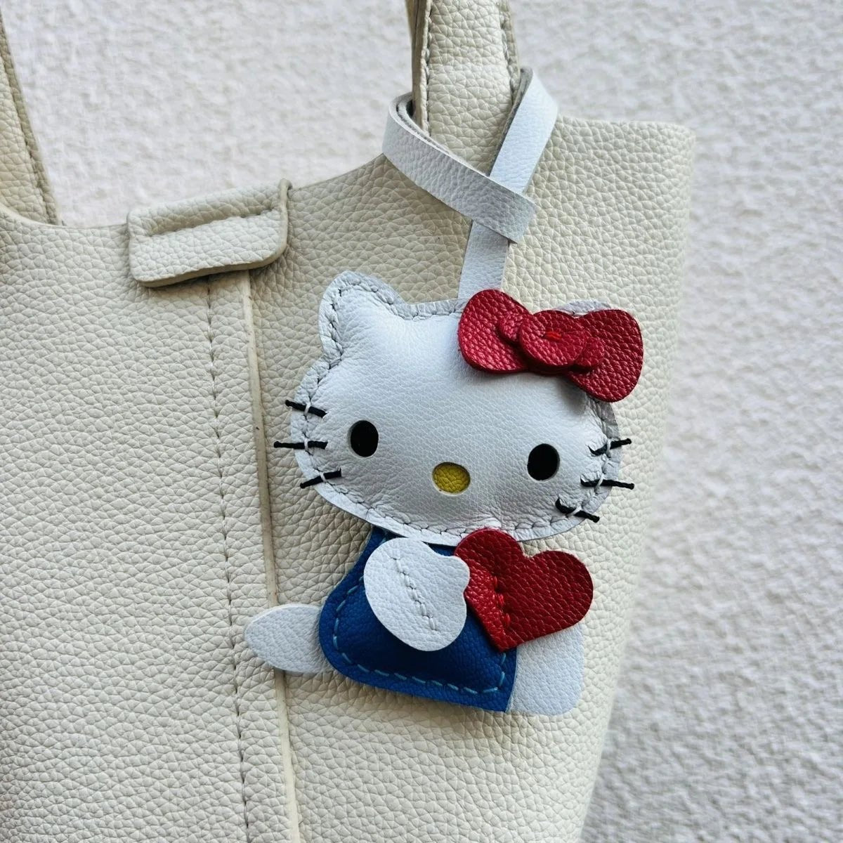 Handmade Leather Hello Kitty Sheep Pendant - Homebound Essentials