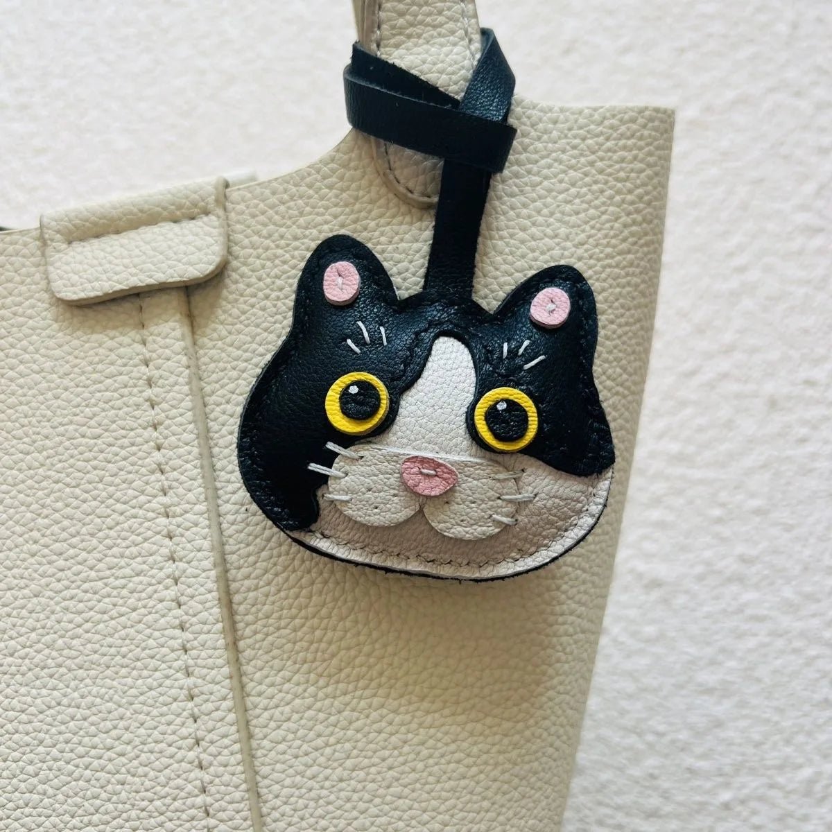 Handmade Leather Hello Kitty Sheep Pendant - Homebound Essentials
