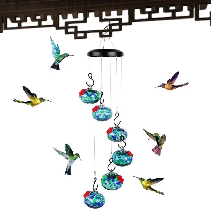 HomeBound Essentials Charming Hummingbird Feeders With Wind Chimes Garden Decor
