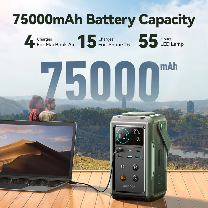JoyRoom 75000mAh 240Wh Portable Power Station with 100W USB C Output - Homebound Essentials