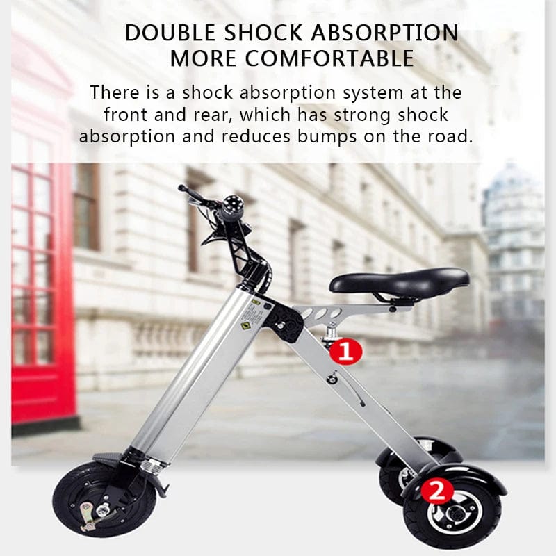 K7S Mini E - Bike | Foldable 3 - Wheel Electric Scooter for Adults | 250W, 36V, 7.8Ah Intelligent Electric Bicycle - Homebound Essentials