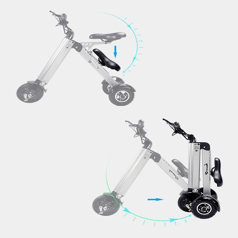 K7S Mini E - Bike | Foldable 3 - Wheel Electric Scooter for Adults | 250W, 36V, 7.8Ah Intelligent Electric Bicycle - Homebound Essentials