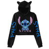 Kawaii Stitch Disney Crop Top Hoodie for Women & Kids | Harajuku Streetwear Sweatshirt for Boys & Girls | Cute Cropped Hoodie - Homebound Essentials