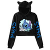 Kawaii Stitch Disney Crop Top Hoodie for Women & Kids | Harajuku Streetwear Sweatshirt for Boys & Girls | Cute Cropped Hoodie - Homebound Essentials