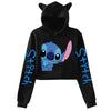 Kawaii Stitch Disney Crop Top Hoodie for Women & Kids | Harajuku Streetwear Sweatshirt for Boys & Girls | Cute Cropped Hoodie - Homebound Essentials