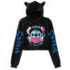 Kawaii Stitch Disney Crop Top Hoodie for Women & Kids | Harajuku Streetwear Sweatshirt for Boys & Girls | Cute Cropped Hoodie - Homebound Essentials