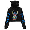 Kawaii Stitch Disney Crop Top Hoodie for Women & Kids | Harajuku Streetwear Sweatshirt for Boys & Girls | Cute Cropped Hoodie - Homebound Essentials