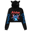 Kawaii Stitch Disney Crop Top Hoodie for Women & Kids | Harajuku Streetwear Sweatshirt for Boys & Girls | Cute Cropped Hoodie - Homebound Essentials