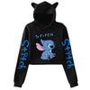Kawaii Stitch Disney Crop Top Hoodie for Women & Kids | Harajuku Streetwear Sweatshirt for Boys & Girls | Cute Cropped Hoodie - Homebound Essentials