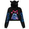 Kawaii Stitch Disney Crop Top Hoodie for Women & Kids | Harajuku Streetwear Sweatshirt for Boys & Girls | Cute Cropped Hoodie - Homebound Essentials