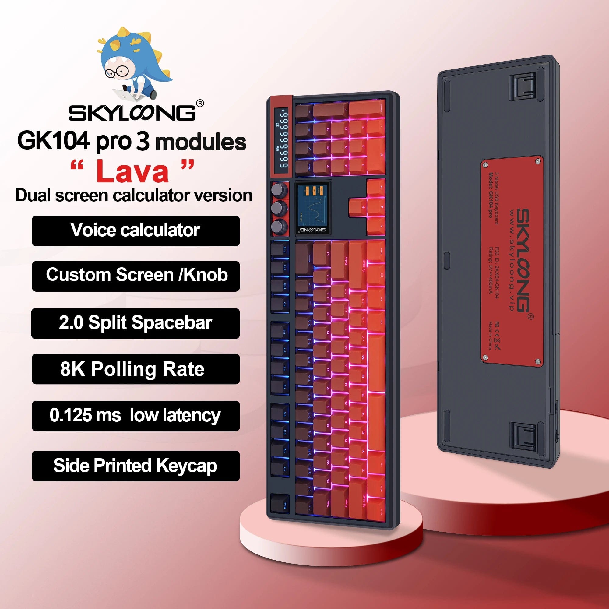 KeyMaster Pro 3 - Mode Mechanical Keyboard: Hot - Swappable Wireless Mechanical Keyboard | 3 Modes, 2.0 Screen, 3 Knobs, Side - Engraved PBT Keycaps - Homebound Essentials