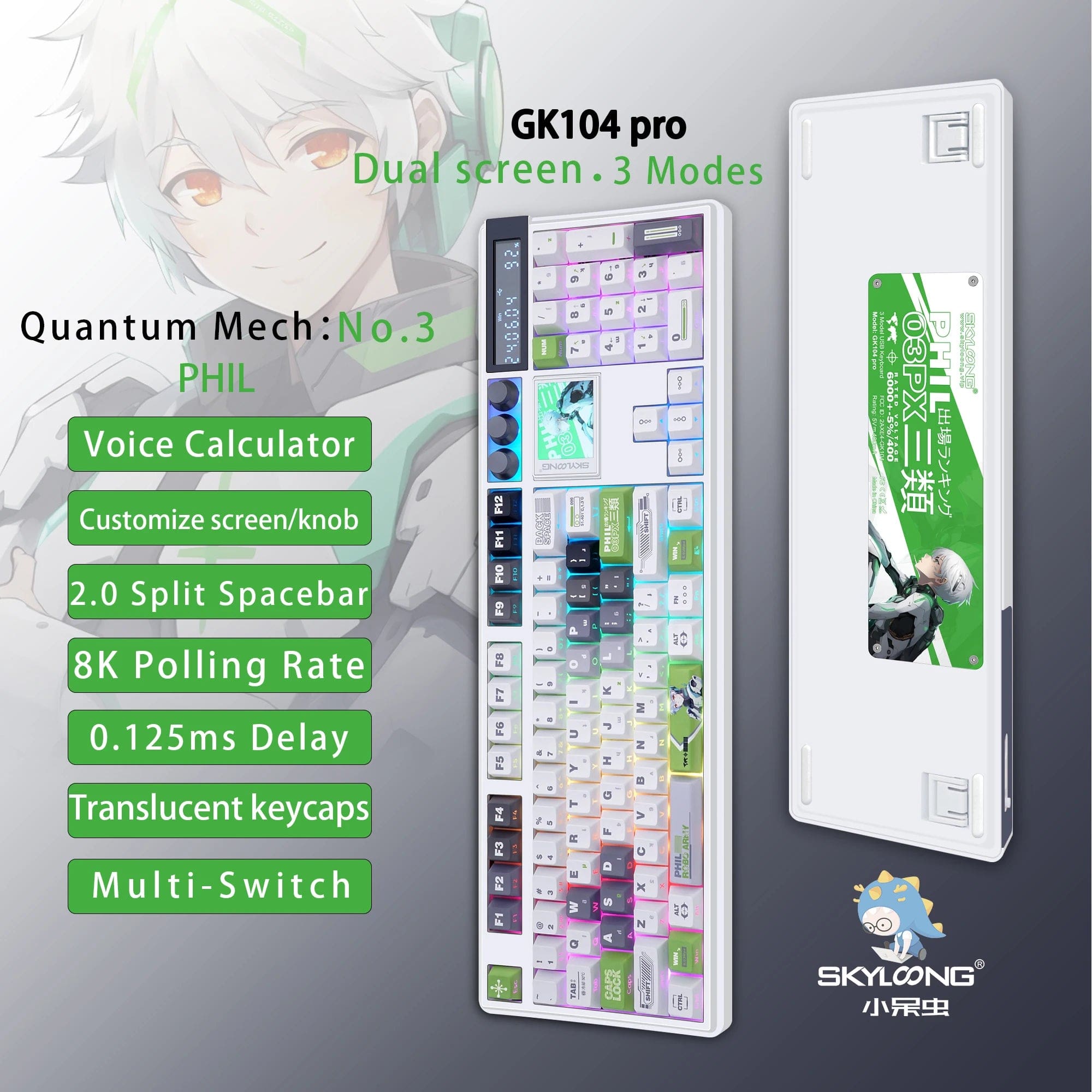 KeyMaster Pro 3 - Mode Mechanical Keyboard: Hot - Swappable Wireless Mechanical Keyboard | 3 Modes, 2.0 Screen, 3 Knobs, Side - Engraved PBT Keycaps - Homebound Essentials