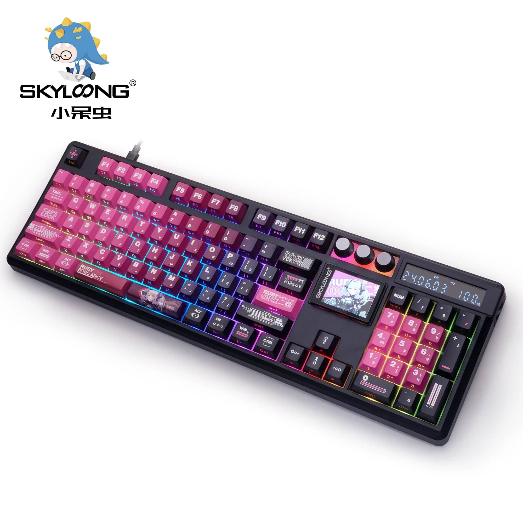 KeyMaster Pro 3 - Mode Mechanical Keyboard: Hot - Swappable Wireless Mechanical Keyboard | 3 Modes, 2.0 Screen, 3 Knobs, Side - Engraved PBT Keycaps - Homebound Essentials