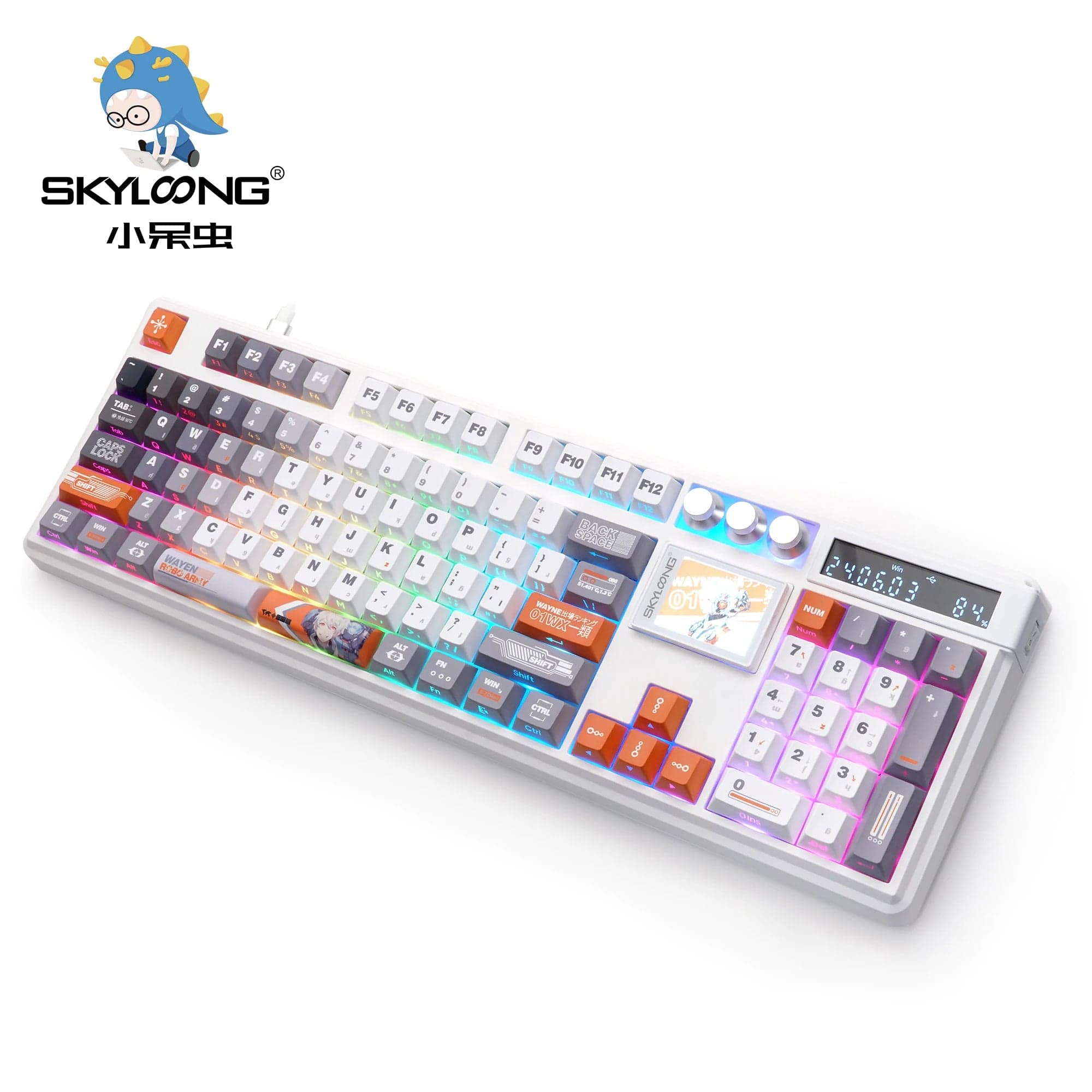 KeyMaster Pro 3 - Mode Mechanical Keyboard: Hot - Swappable Wireless Mechanical Keyboard | 3 Modes, 2.0 Screen, 3 Knobs, Side - Engraved PBT Keycaps - Homebound Essentials