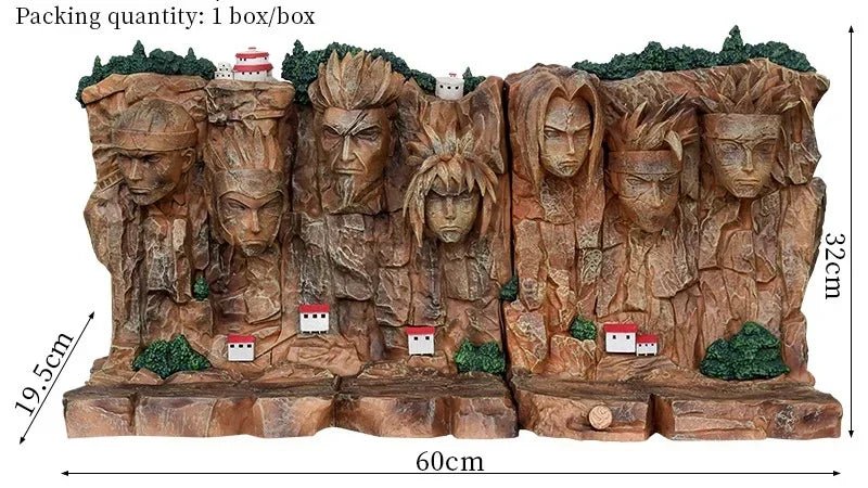 Large Hokage Mountain Figure: Giant Ninjas Stone Statue Anime Hokage Rock Figurine - Homebound Essentials
