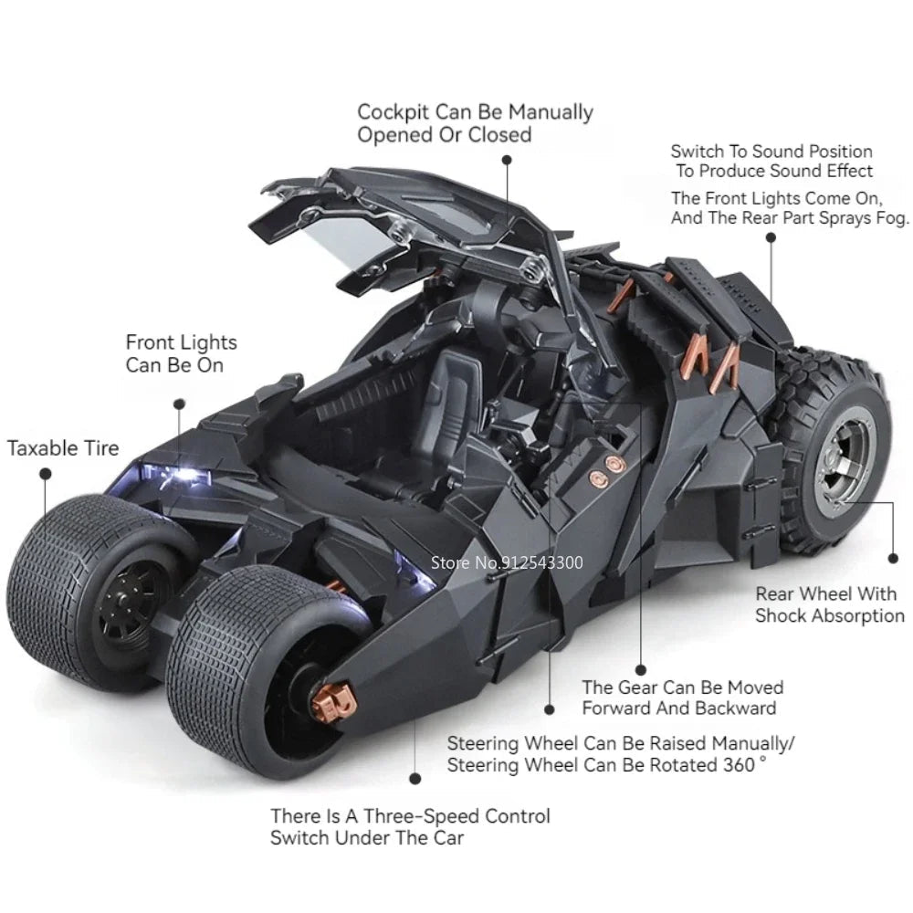 Large Scale 1:18 Batmobile Model: The Dark Knight Trilogy - Homebound Essentials