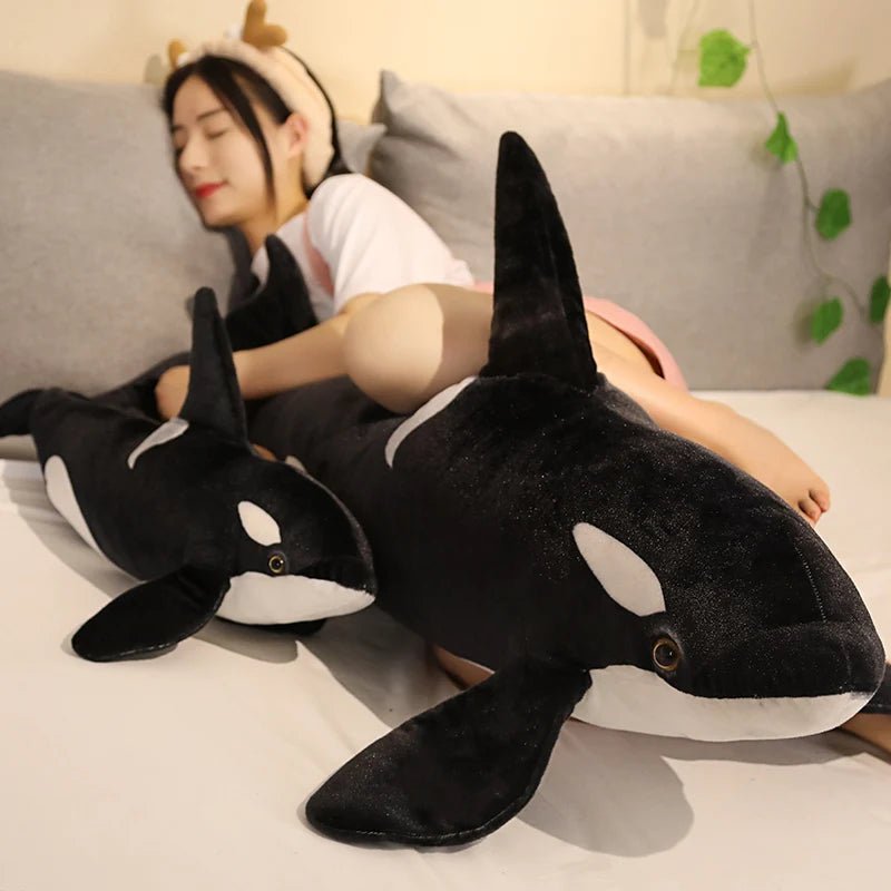 Lifelike Orcinus Orca Black Whale Plush Toy - Homebound Essentials