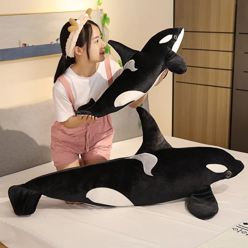 Lifelike Orcinus Orca Black Whale Plush Toy - Homebound Essentials