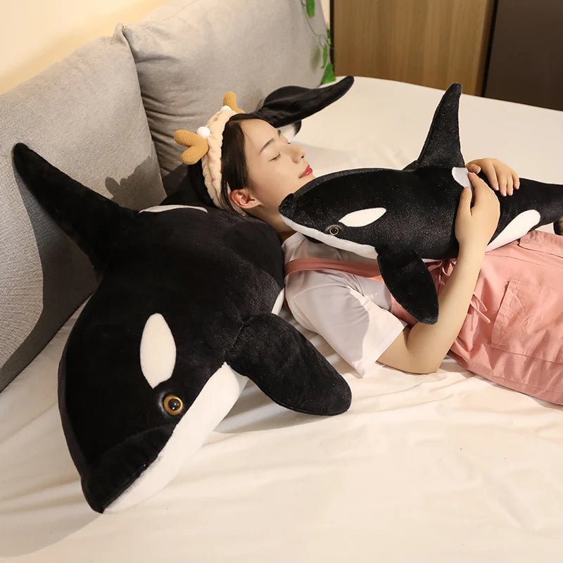 Lifelike Orcinus Orca Black Whale Plush Toy - Homebound Essentials
