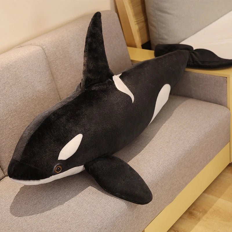 Lifelike Orcinus Orca Black Whale Plush Toy - Homebound Essentials