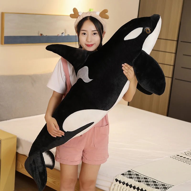 Lifelike Orcinus Orca Black Whale Plush Toy - Homebound Essentials