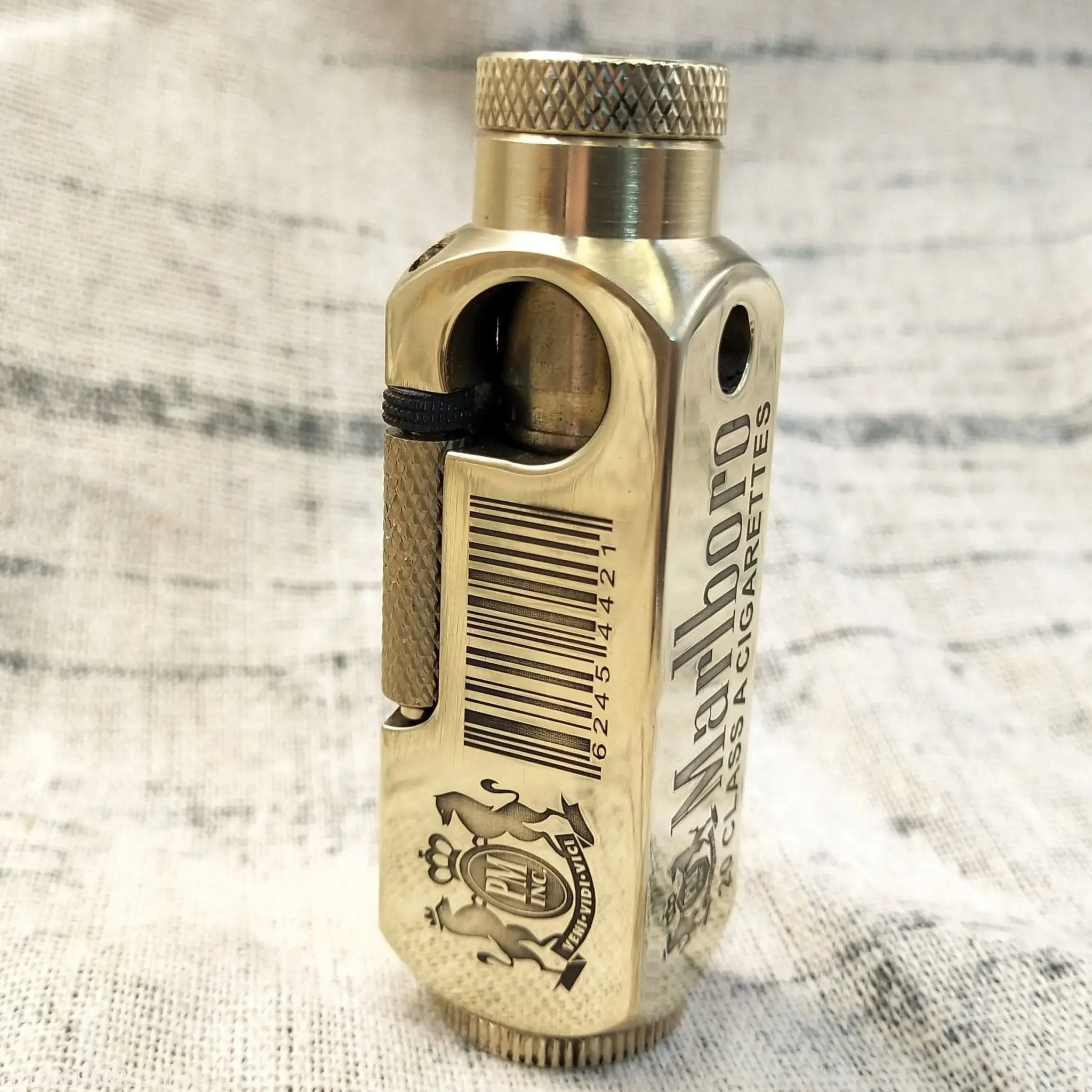 Luxury Heavy - Duty Trench Unique Japanese Themed Brass Lighter - Homebound Essentials