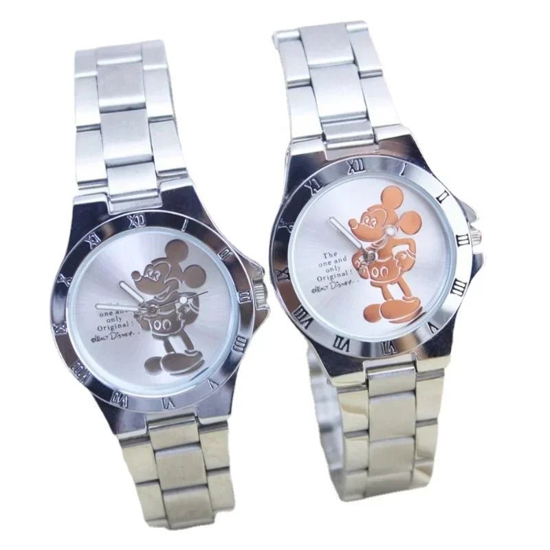 Luxury Mickey Minnie Women's Watch - Fashion Silver Full Steel Wristwatch for Kids - Homebound Essentials
