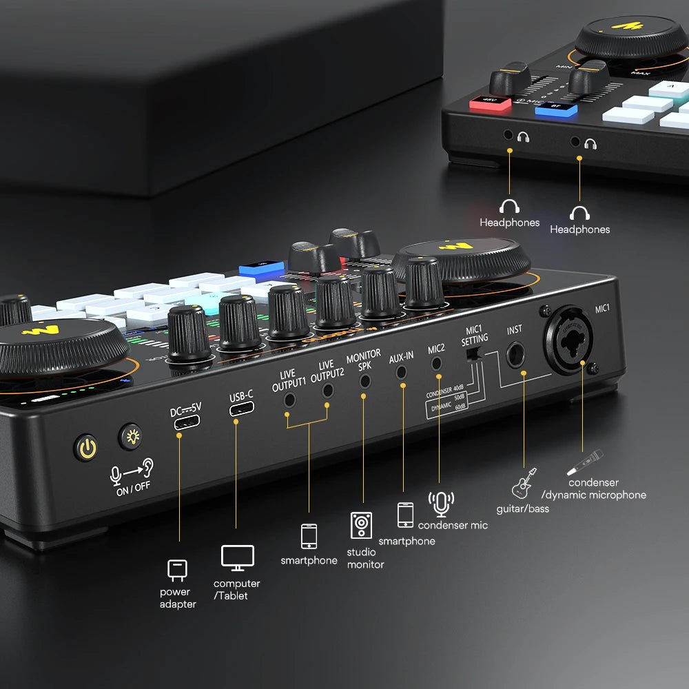 Maono Maonocaster AME2 Audio Interface Mixer - Homebound Essentials
