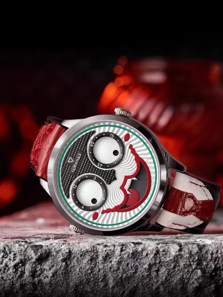 Mark Fairwhale Luxury Fashion Watch for Men - Swiss Movement, Leather Strap, Joker Replica Quartz Wristwatch, Ideal Gift Reloj Hombre - Homebound Essentials