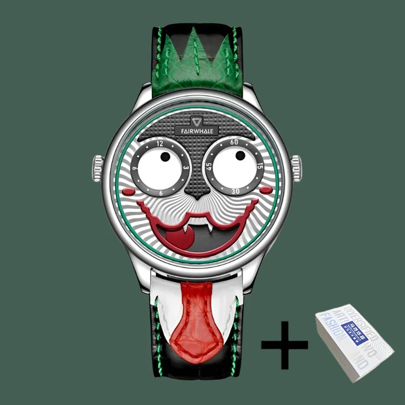 Mark Fairwhale Luxury Fashion Watch for Men - Swiss Movement, Leather Strap, Joker Replica Quartz Wristwatch, Ideal Gift Reloj Hombre - Homebound Essentials