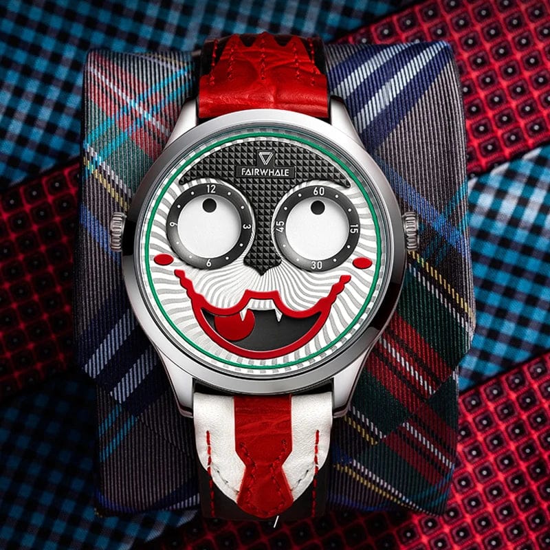 Mark Fairwhale Luxury Fashion Watch for Men - Swiss Movement, Leather Strap, Joker Replica Quartz Wristwatch, Ideal Gift Reloj Hombre - Homebound Essentials
