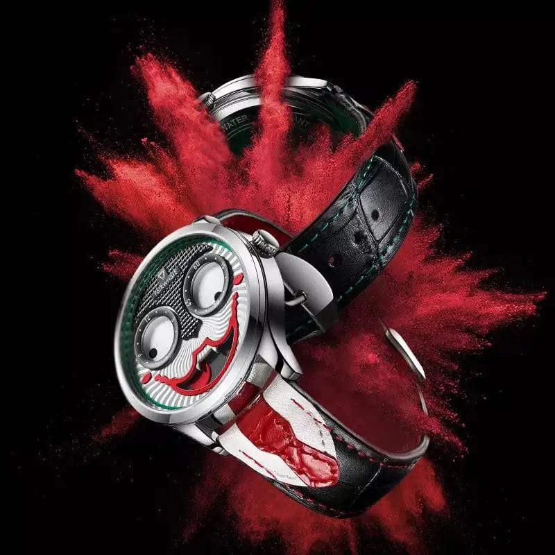Mark Fairwhale Luxury Fashion Watch for Men - Swiss Movement, Leather Strap, Joker Replica Quartz Wristwatch, Ideal Gift Reloj Hombre - Homebound Essentials