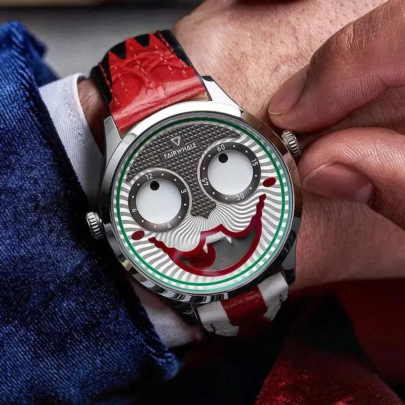 Mark Fairwhale Luxury Fashion Watch for Men - Swiss Movement, Leather Strap, Joker Replica Quartz Wristwatch, Ideal Gift Reloj Hombre - Homebound Essentials