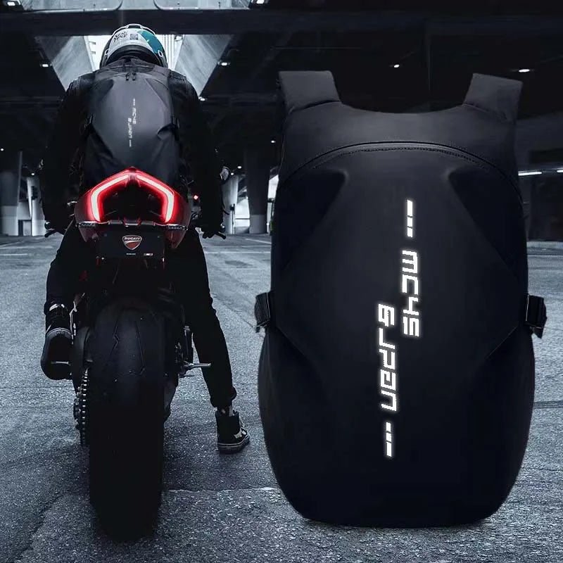 Men's Motorcycle Backpack: Waterproof, Large Capacity, Full Helmet Bag - Homebound Essentials