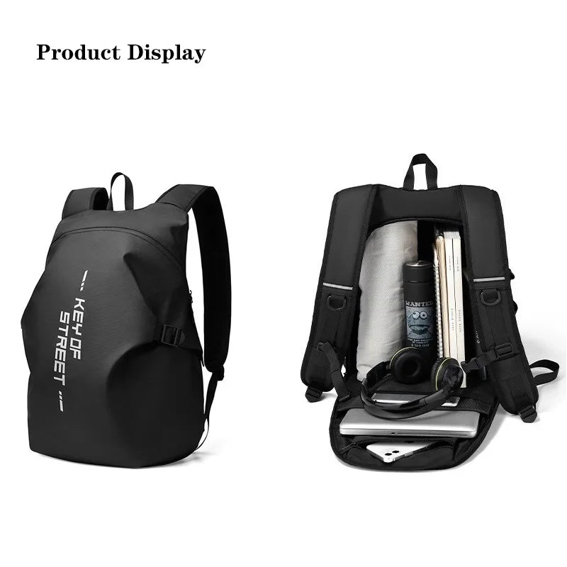Men's Motorcycle Backpack: Waterproof, Large Capacity, Full Helmet Bag - Homebound Essentials