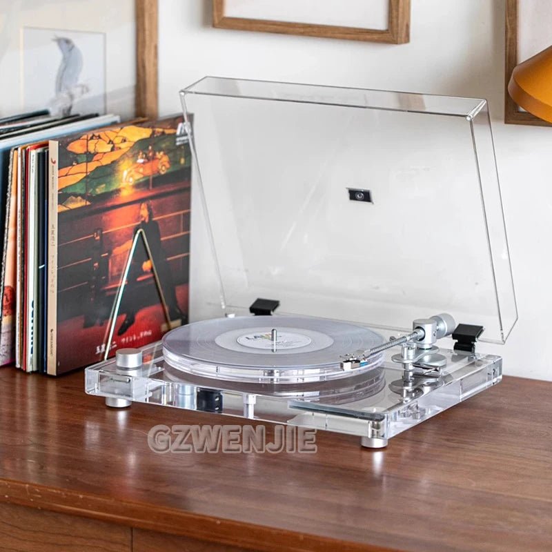 Modern Acrylic Transparent Vinyl 33/45RPM Record Player - Homebound Essentials
