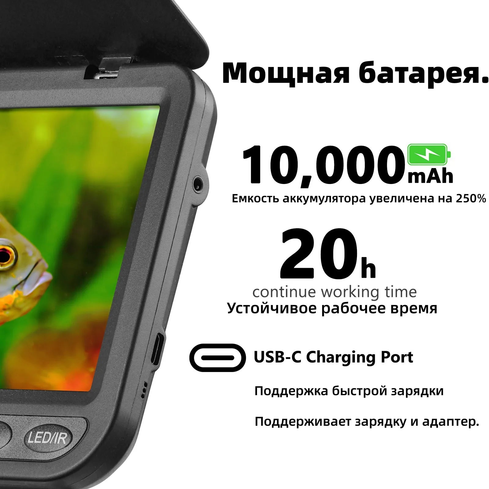 MOQCQGR 25M 10000mAh Battery Fishing Camera – 7 - Inch 1080P LCD Underwater Fish Finder - Homebound Essentials