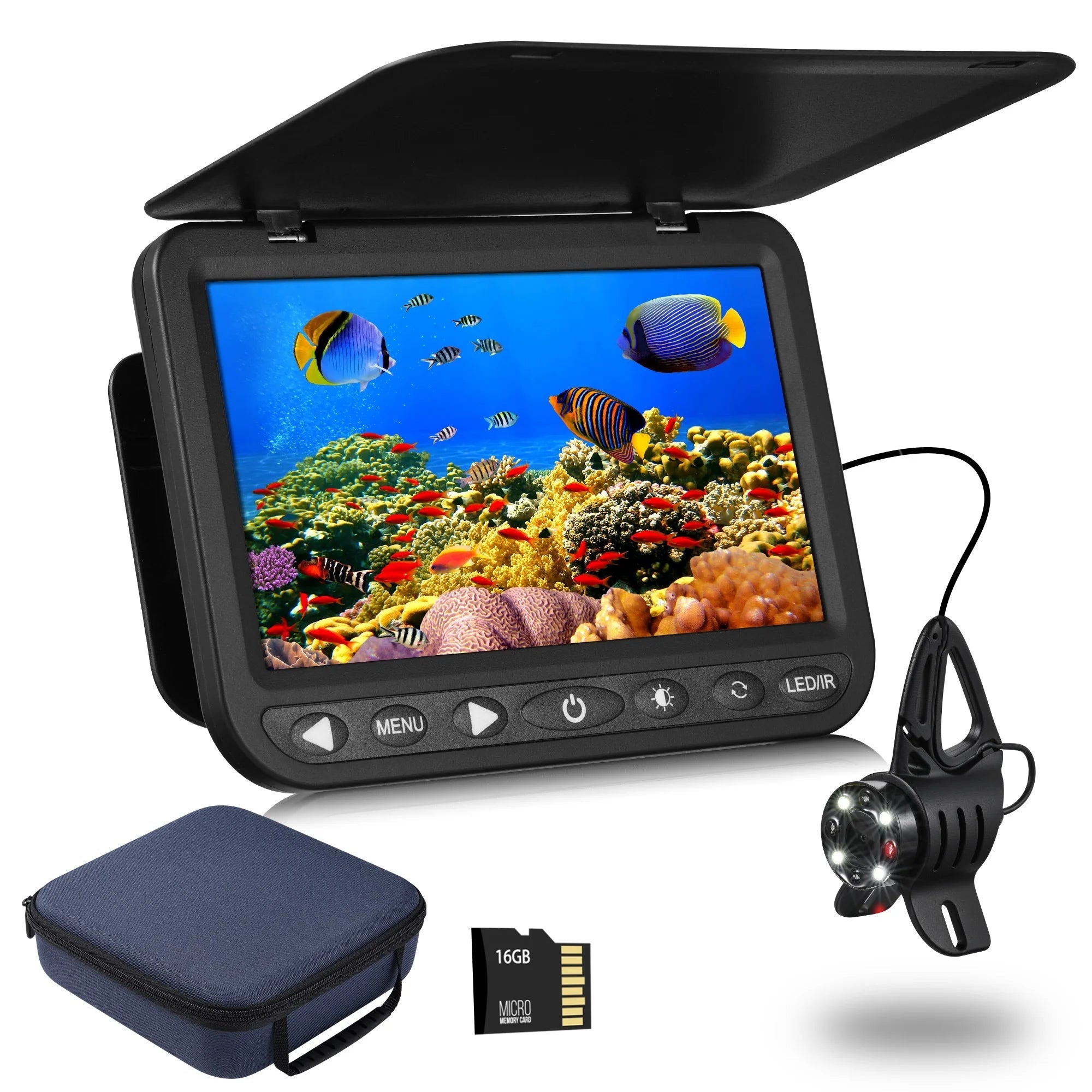 MOQCQGR 25M 10000mAh Battery Fishing Camera – 7 - Inch 1080P LCD Underwater Fish Finder - Homebound Essentials