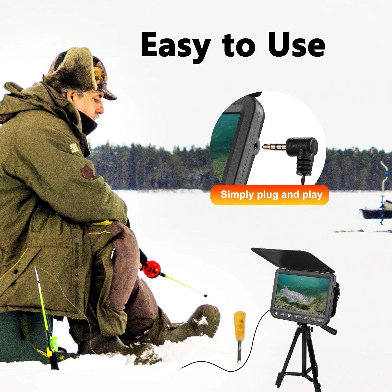 MOQCQGR 25M 10000mAh Battery Fishing Camera – 7 - Inch 1080P LCD Underwater Fish Finder - Homebound Essentials