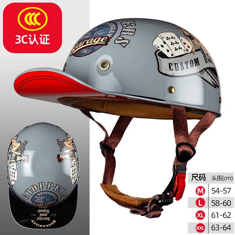 Motorcycle Helmet - Electric Vehicle Skateboard Riding Helmet for Harley & Retro Designs, Universal Fit - Homebound Essentials