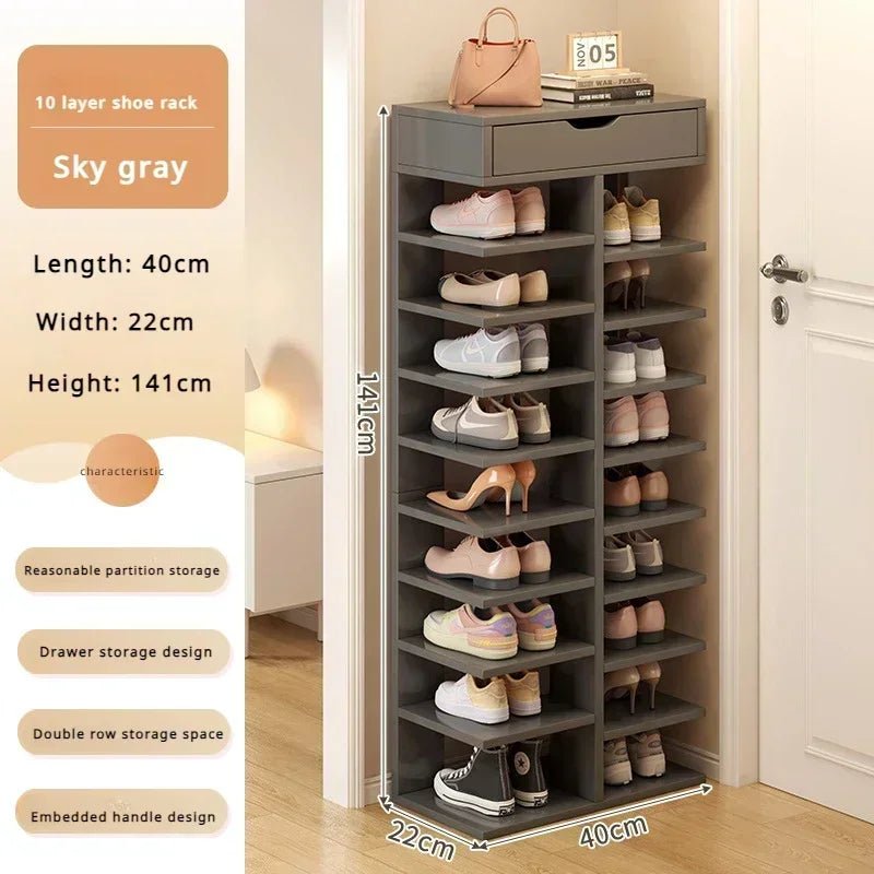 Multilayer Shoe Cabinet with Top Drawer Organizer: Space - Saving Home Furniture - Homebound Essentials