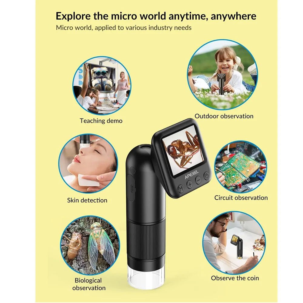 Premium Handheld 800X HD Digital Microscope with 2 Inch LCD Screen - Homebound Essentials