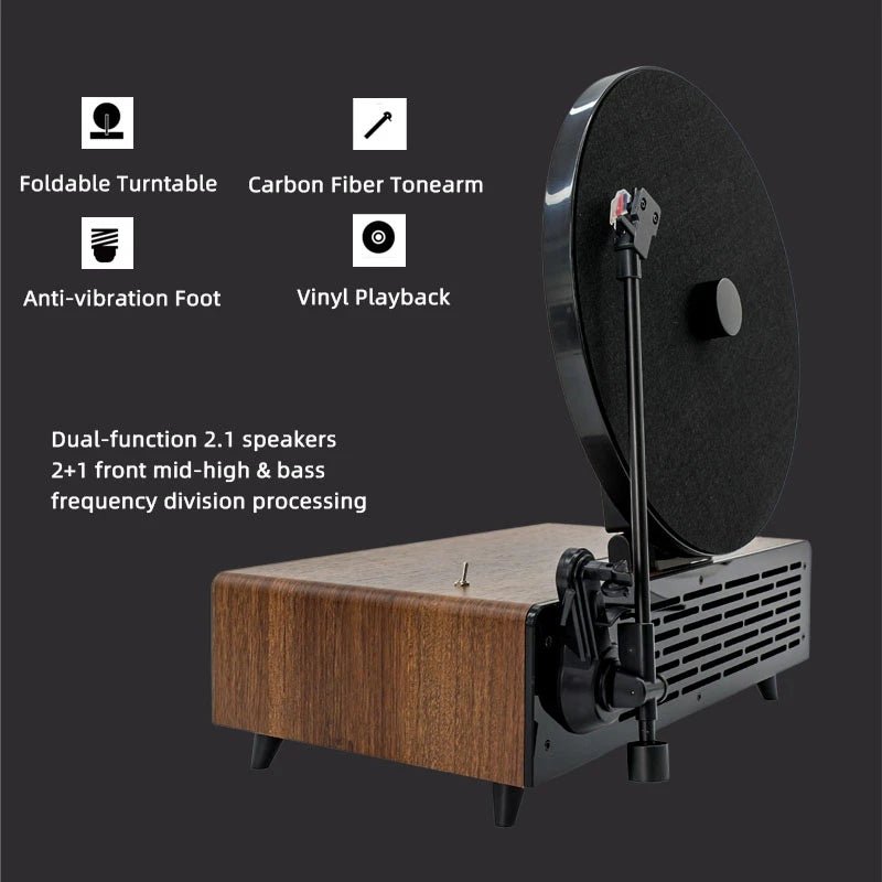 Premium Unique Vertical Vinyl Record Player - Homebound Essentials