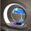 Quicksand Table Lamp with Wireless Charging – 3D Hourglass Sand Painting Night Light - Homebound Essentials