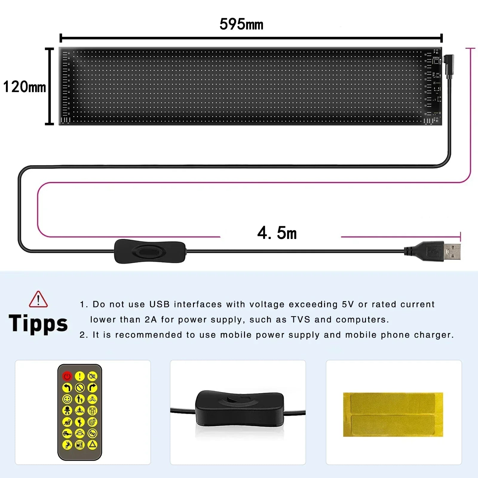 Rayhome Devil Eyes LED Display: Programmable Scrolling Sign for Vehicles - Homebound Essentials